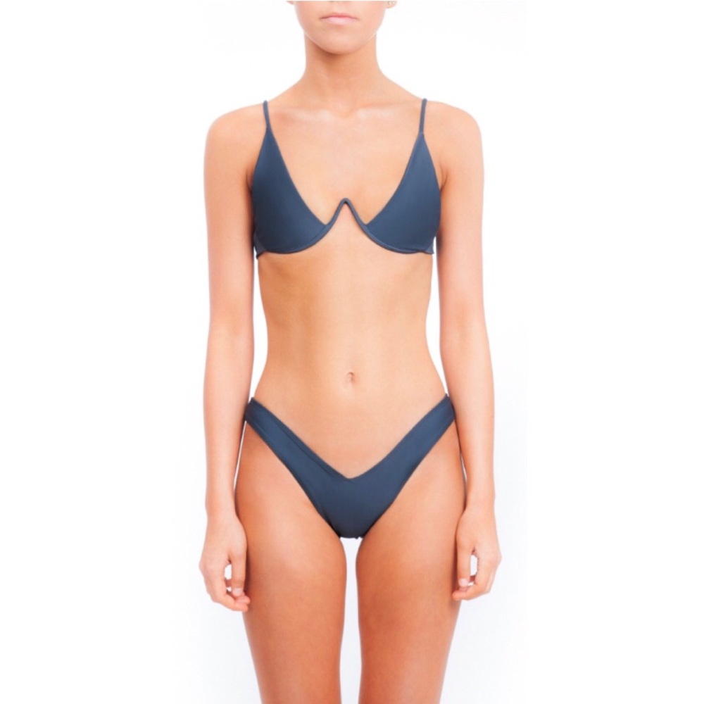 Bamba Swim Vino top and vixen bottom stone grey
